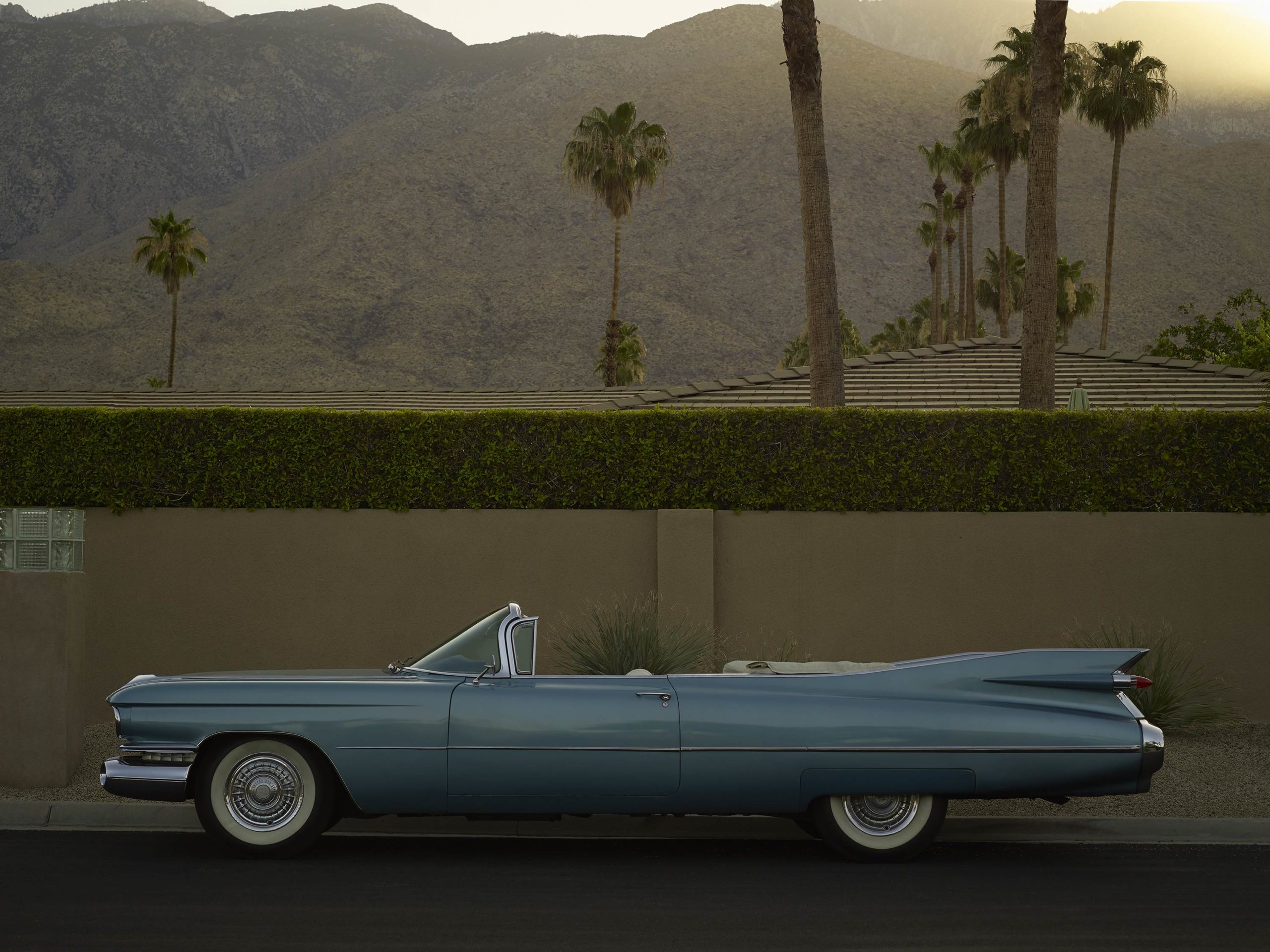 Sky Blue Cadillac - I Heart Palm Springs Collection - Fine Art Photography by Toby Dixon