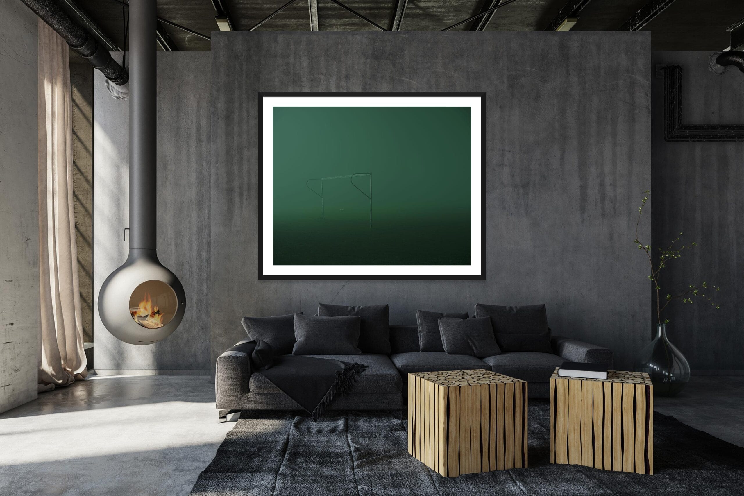 Football Training no.1 - Black Frame - Talking To Fog Collection - Fine Art Photography by Toby Dixon