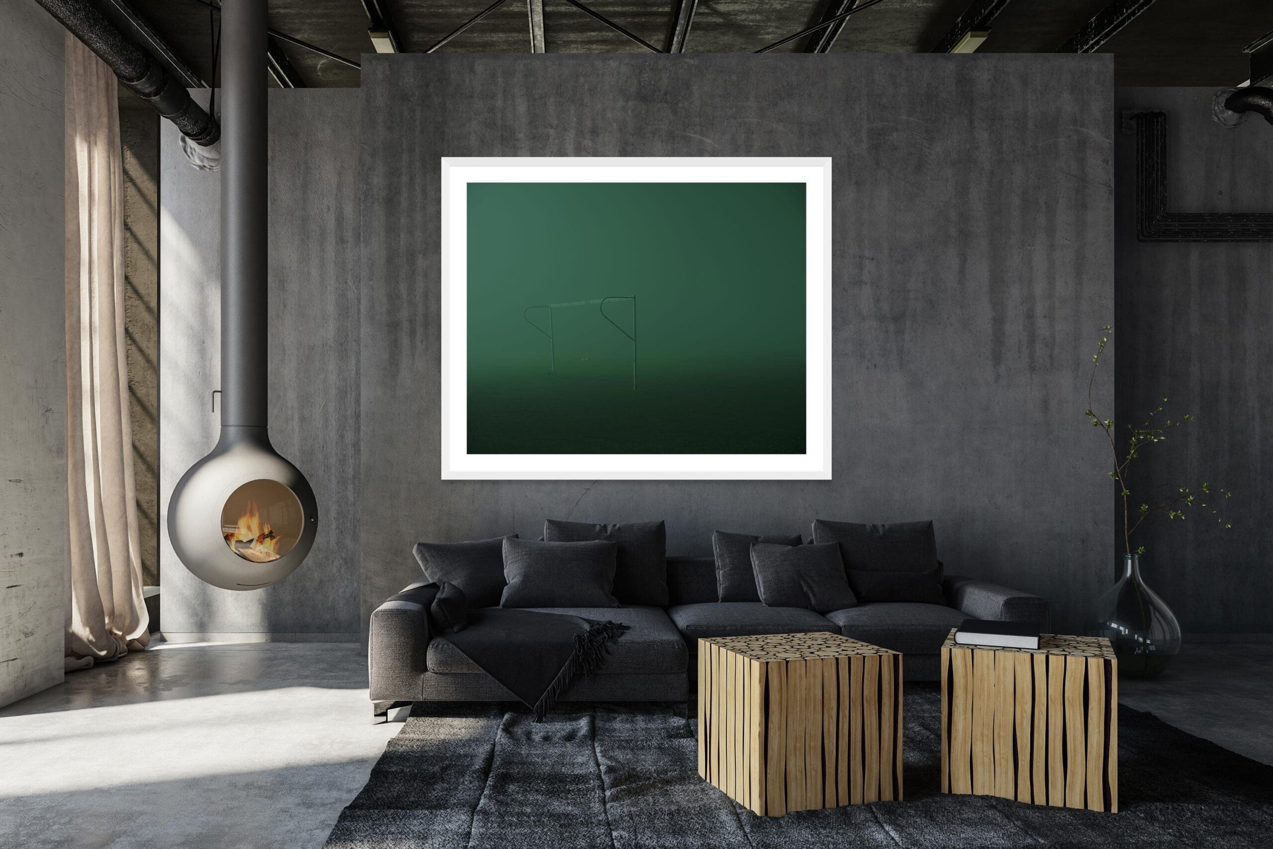 Football Training no.1 - White Frame - Talking To Fog Collection - Fine Art Photography by Toby Dixon